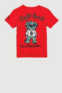 Boys Fight Hard Graphic Tee, Red, Size 8