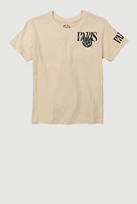Boys Paris Teddy Bear Graphic Tee, Beige, Size 18