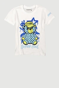 Boys Super Cool Teddy Graphic Short Sleeve Tee