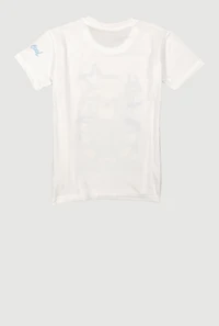 Boys Super Cool Teddy Graphic Short Sleeve Tee, White,