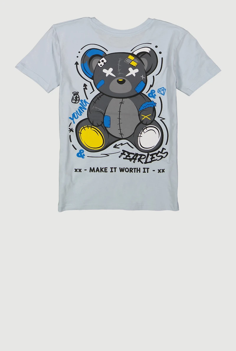 Boys Fearless Teddy Short Sleeve Graphic Tee