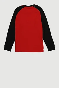 Boys Waffle Knit 23 Legend Embroidered Long Sleeve Raglan Tee