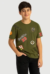 Boys Good Vibes 23 Graphic T-Shirt, Green, Size 12-14