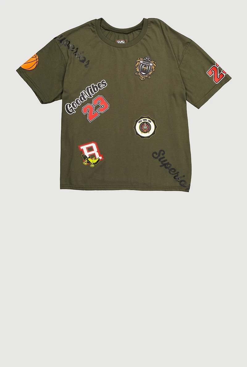 Boys Good Vibes 23 Graphic T-Shirt, Green, Size 8-10