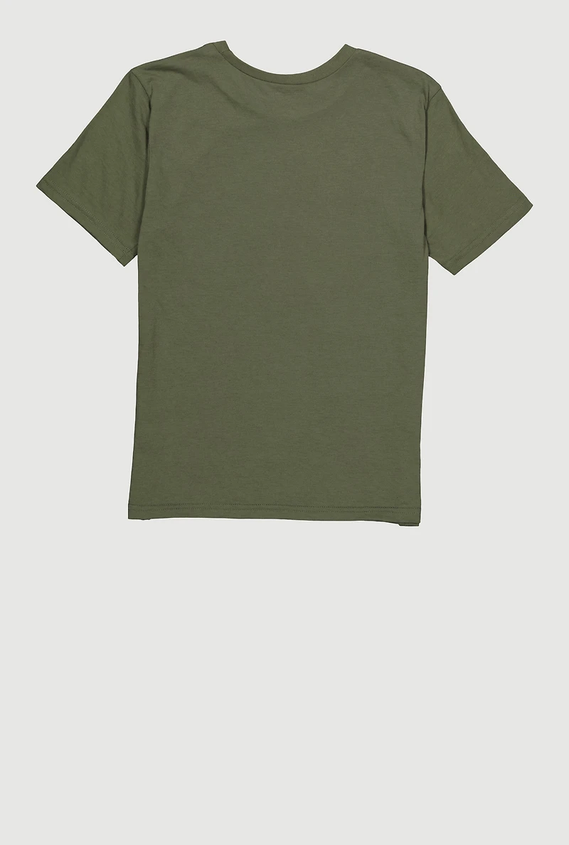 Boys Goat Graphic Short Sleeve Tee, Green, Size 12-14
