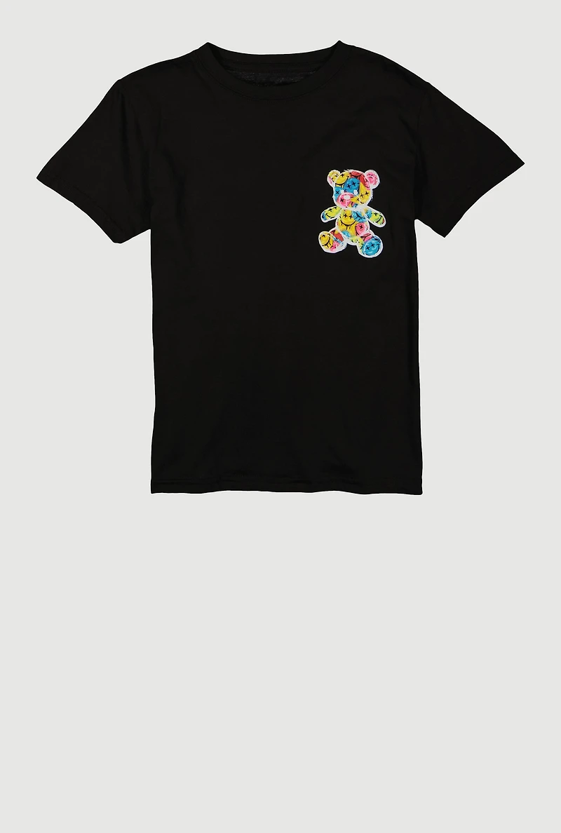 Boys Blessed Bear Graphic Tee, Black, Size S
