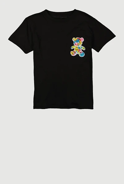 Boys Blessed Bear Graphic Tee, Black, Size S