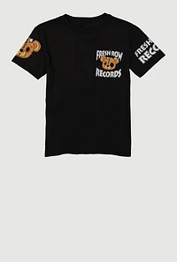 Boys Bear Graphic Tee, Black, Size S
