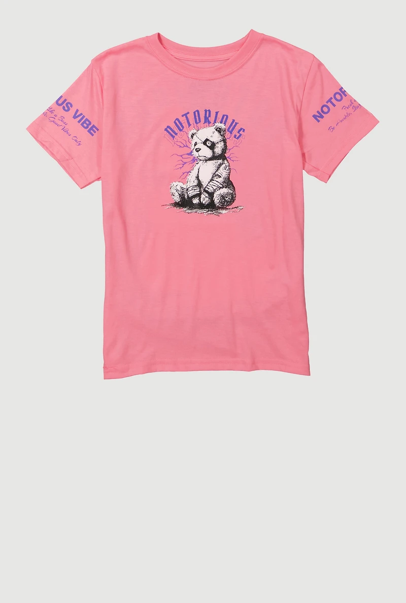 Boys Notorious Vibe Bear Graphic Tee