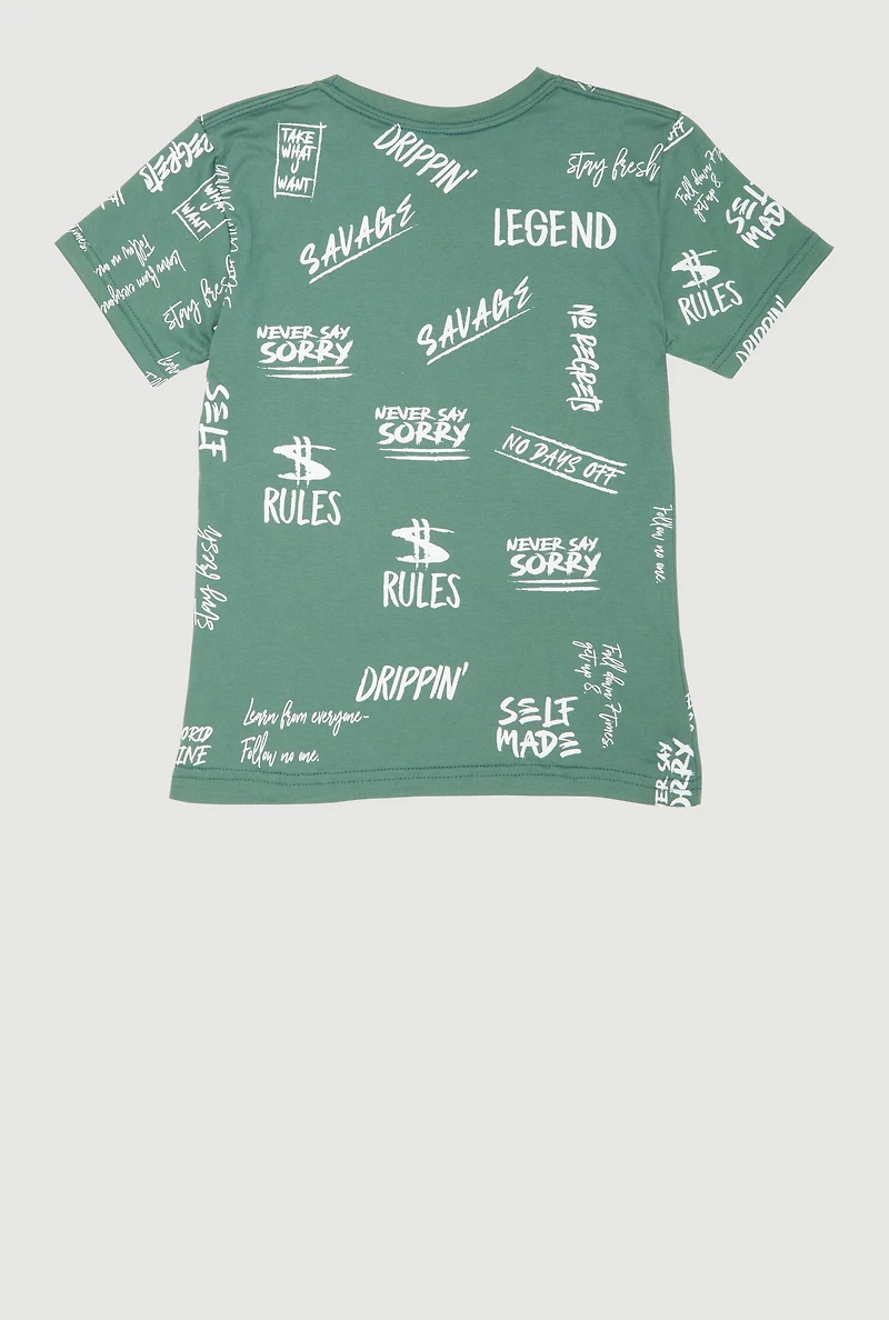 Boys Savage Drippin Legend Bear Graphic Tee