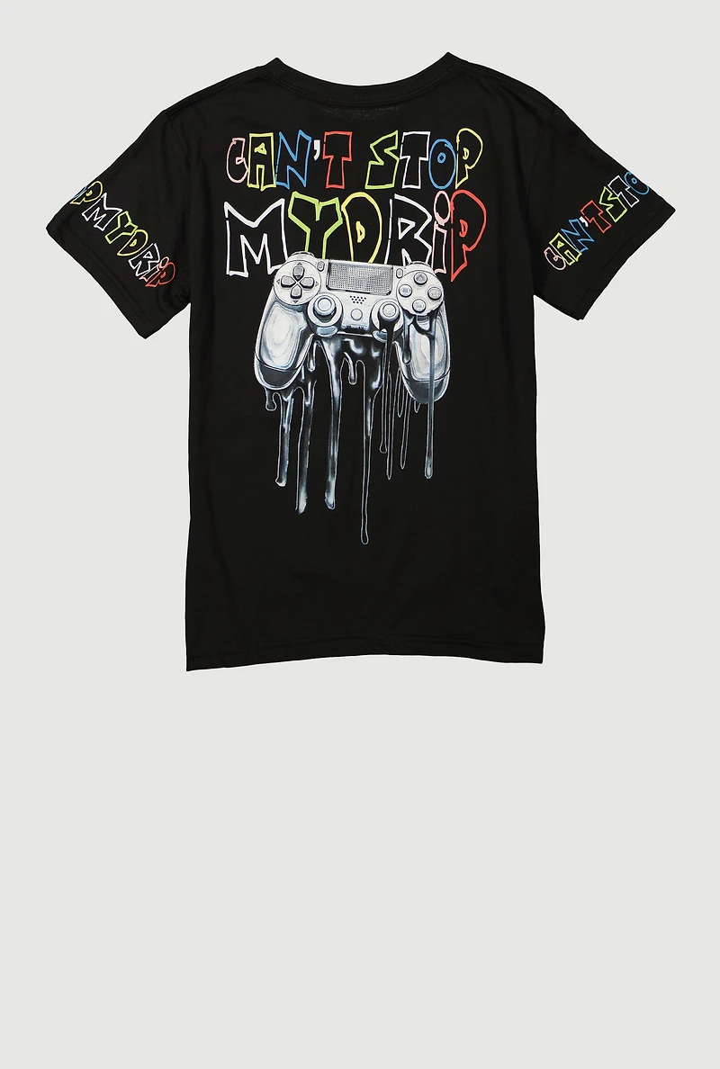 Boys Cant Stop My Drip Graphic Tee, Black, Size S