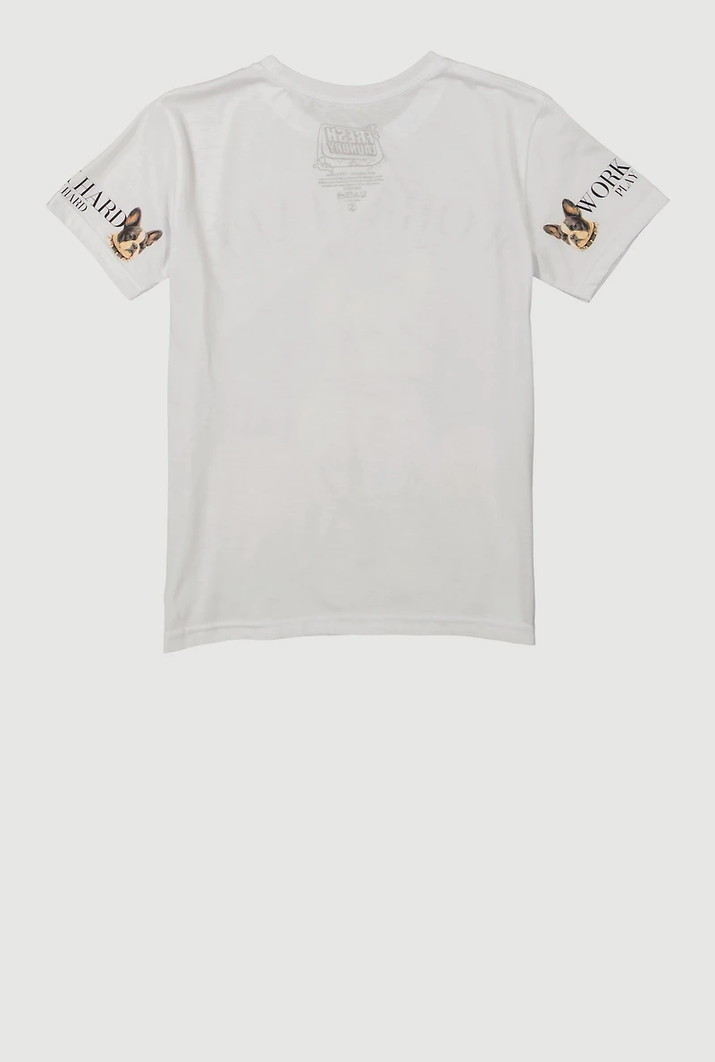 Boys Work Hard Play Hard Graphic Tee, White, Size S