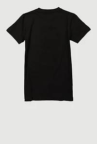 Boys Chenille Patch Teddy Graphic Tee, Black, Size S