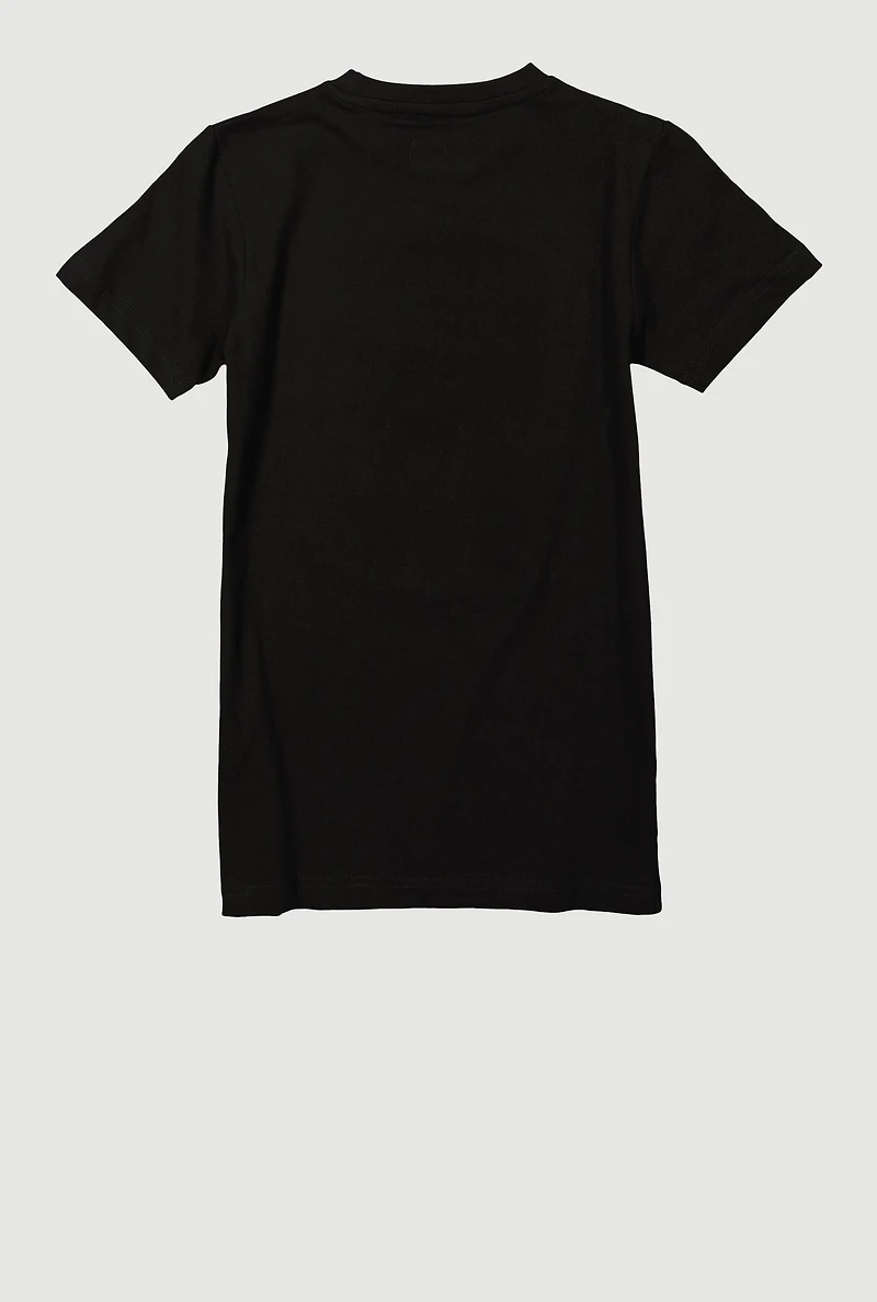 Boys Chenille Patch Teddy Graphic Tee, Black, Size M