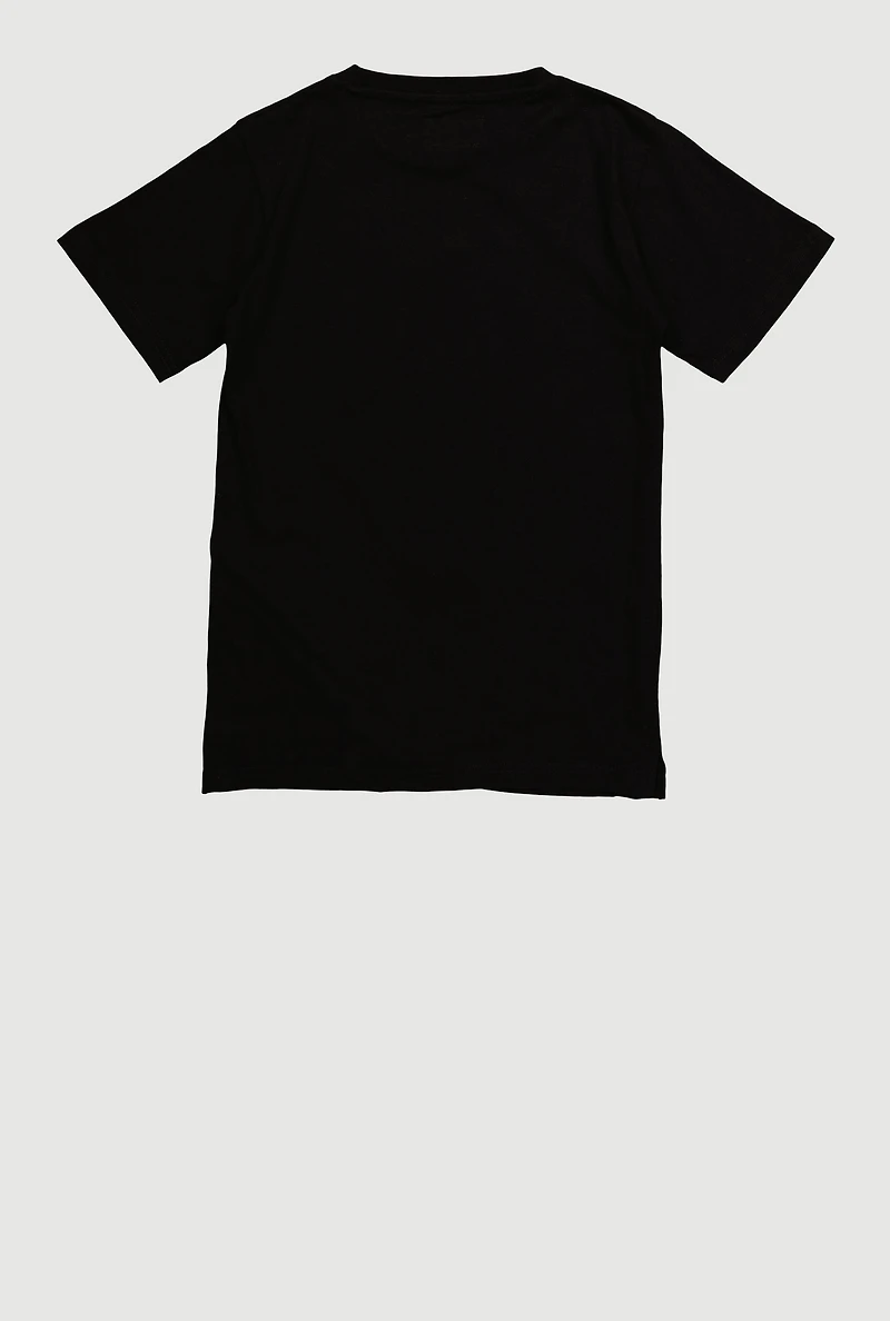 Boys Paint Splatter Boss Bear Graphic T-Shirt, Black,