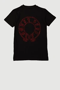 Boys Rhinestone Money Dept Graphic Tee, Black, Size 18-20