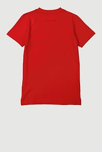 Boys Graphic Rhinestone Short Sleeve Tee, Red, Size 18-20