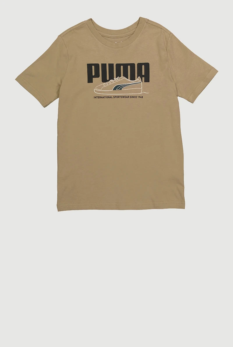 Boys Sneaker Graphic Tee, Brown, Size L