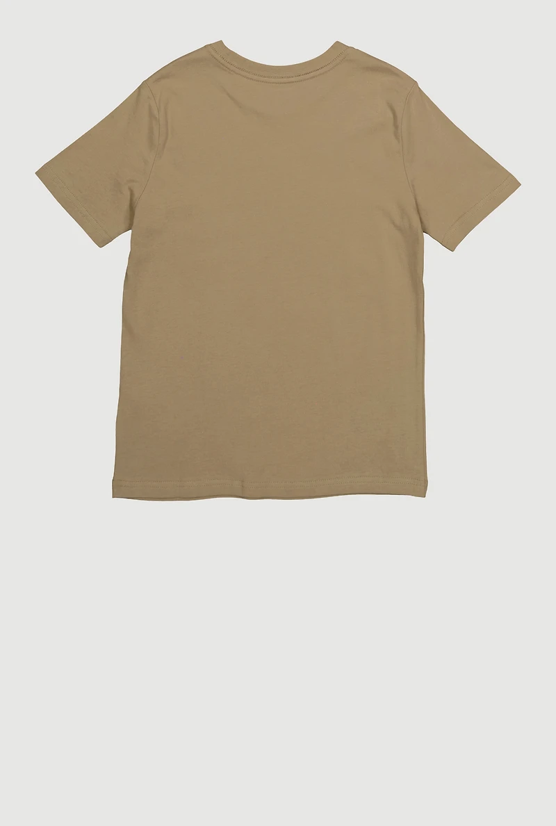 Boys Sneaker Graphic Tee, Brown, Size L