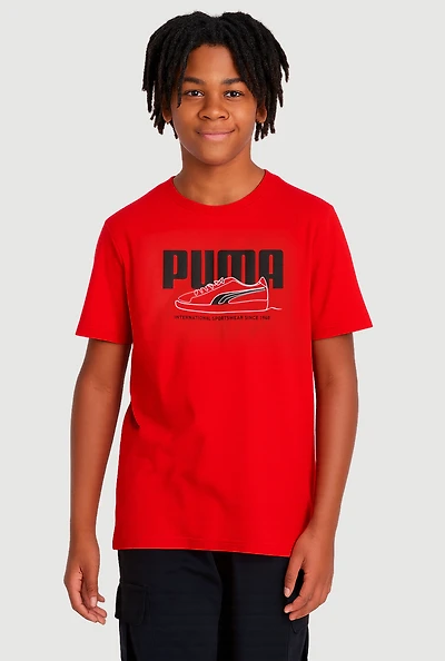 Boys International Sportswear Graphic Print Tee, Red, Size L