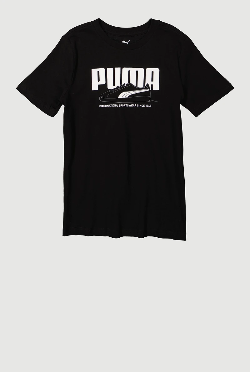 Boys International Sportswear Sneaker Graphic Print Tee, Black, Size XL