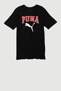 Boys Logo Graphic Print Tee, Black, Size L