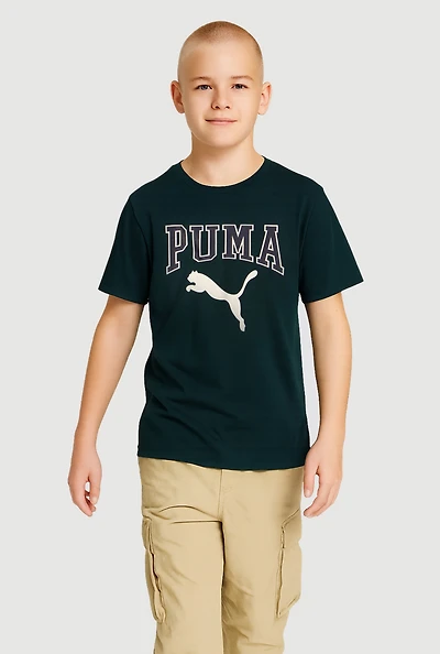 Boys Logo Graphic Tee, Green, Size XL