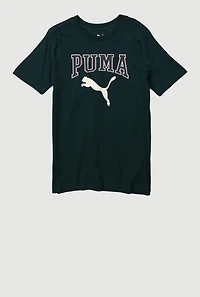 Boys Logo Graphic Tee, Green, Size M