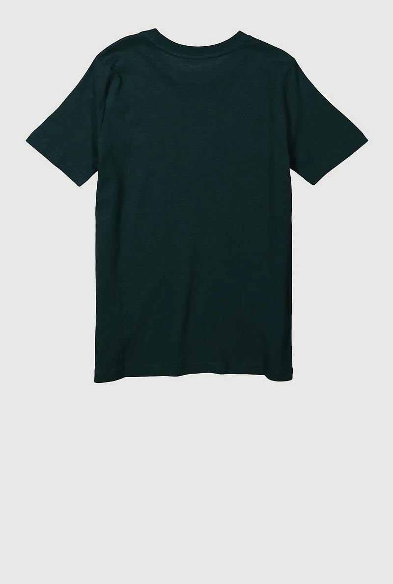 Boys Logo Graphic Tee, Green, Size XL