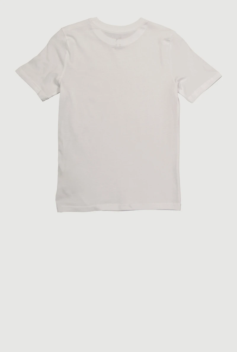 Boys Logo Graphic Crew Neck T-Shirt, White,