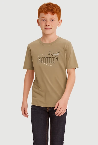 Boys Sportswear Graphic Tee, Beige, Size L