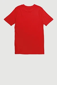 Boys Graphic Logo Crew Neck Tee, Red, Size XL