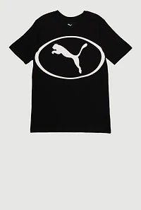 Boys Graphic Logo Crew Neck Top, Black, Size XL