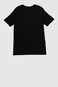 Boys Graphic Logo Crew Neck Top, Black, Size XL