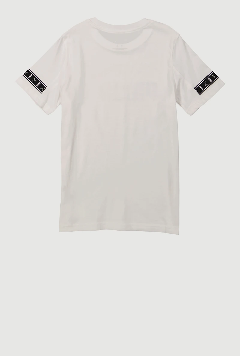 Boys Sleeve Logo Graphic Tee, White, Size L
