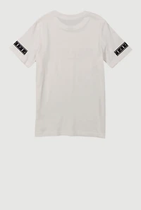 Boys Sleeve Logo Graphic Tee, White, Size L