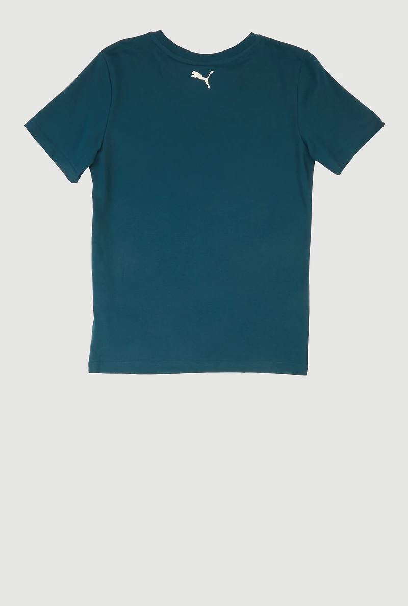 Boys Puma Graphic Tee with Socks, Green,