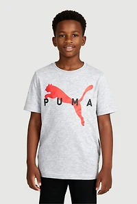 Boys Marled Puma Logo Graphic Tee and Socks