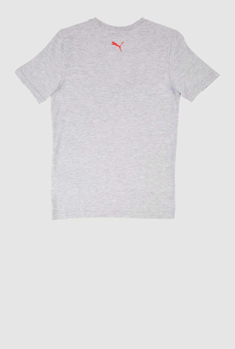 Boys Marled Puma Logo Graphic Tee and Socks