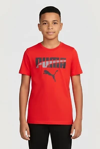 Boys Puma Graphic T-Shirt and Socks Set, Red, Size 8