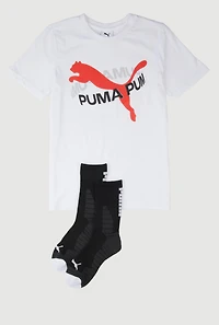 Boys Puma Orbit Graphic Tee and Socks