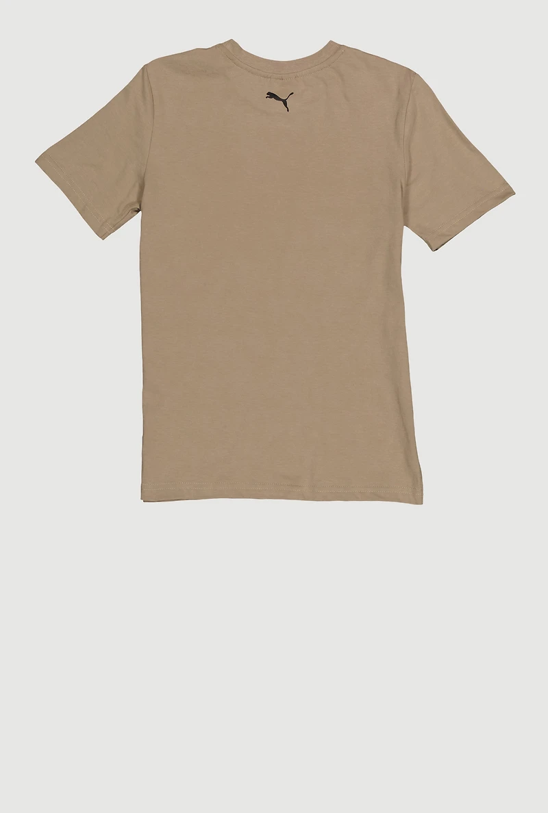 Boys Puma Logo Graphic Tee and Contrast Trim Socks