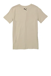 Boys Puma Graphic Tee, Beige, Size 14-16
