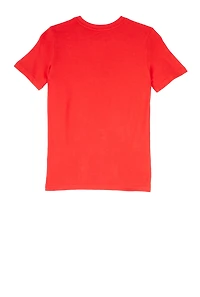 Boys Puma Logo Graphic Crew Neck Tee, Red, Size M