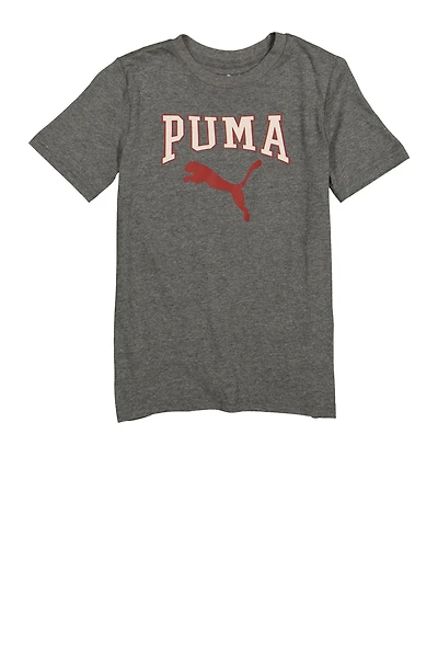 Boys Puma Marled Graphic Tee, Grey, Size S