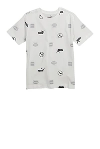 Boys Puma Printed Crew Neck T Shirt