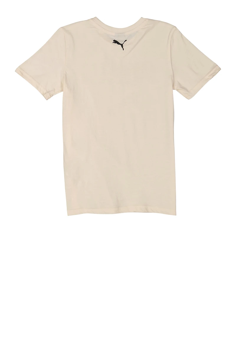 Boys Puma T Shirt with Socks, Beige, Size 18-20