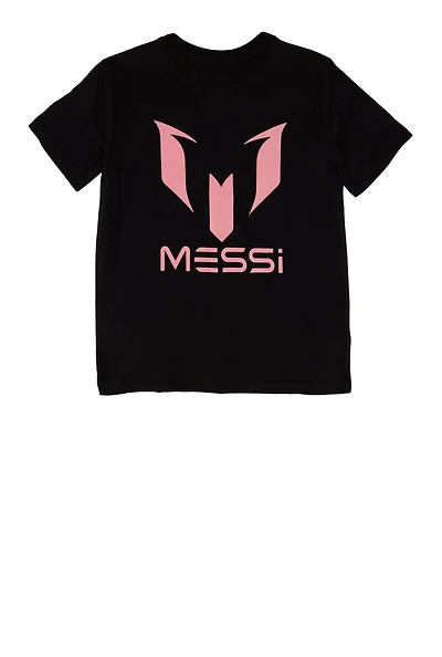 Boys Messi Logo Short Sleeve T Shirt