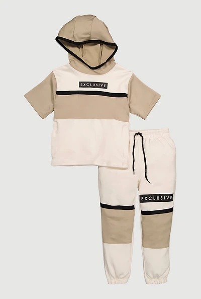 Little Boys Exclusive Graphic Hooded Sweatshirt and Joggers, Multi, Size 4