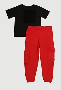 Little Boys King Street Graphic Tee and Cargo Joggers, Multi,